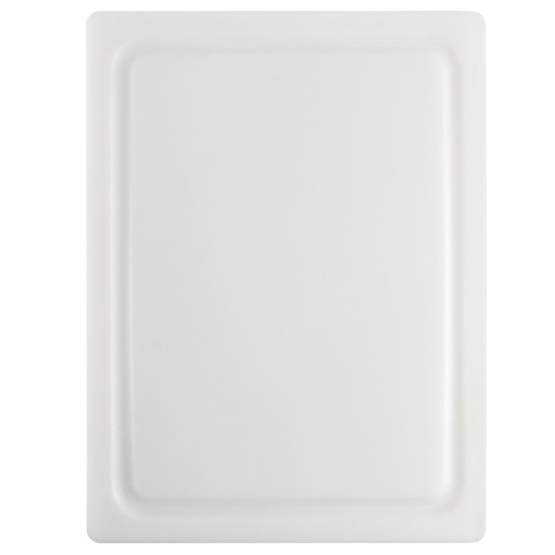 Dexas NSF Approved Poly Cutting Board with Juice Well, 12 x16 x 5/8", White - Image 1